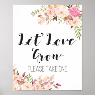 Boho Let kärlek ska växa och ta ett Behandla-tecke Poster