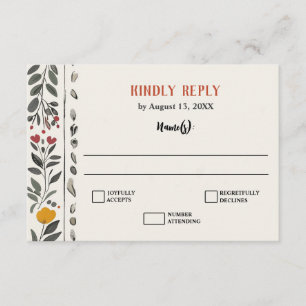 Boho Letterpress Stil Skelett Tarot Bröllop RSVP Tilläggskort