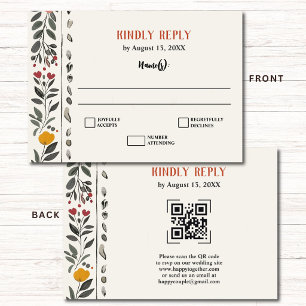 Boho Letterpress Stil Skelett Tarot Bröllop RSVP Tilläggskort