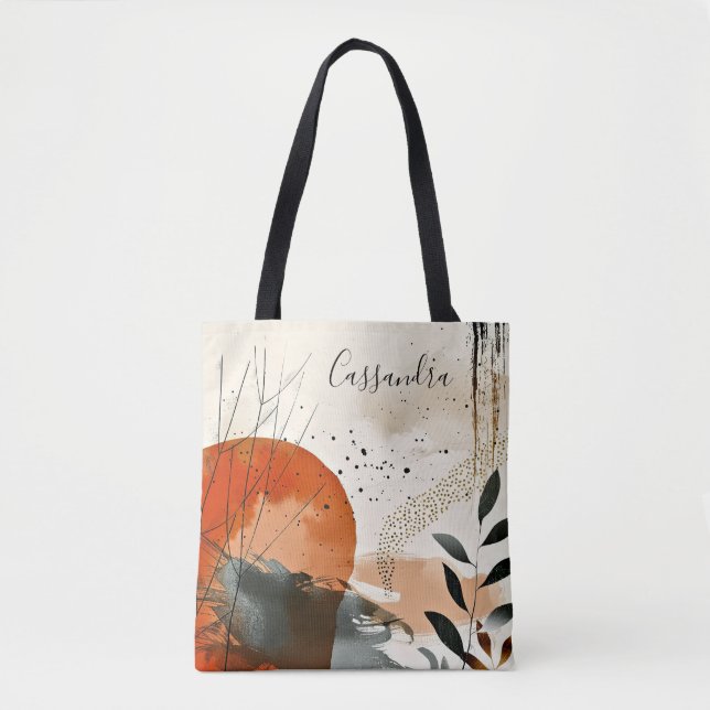 Boho Ligcape Abstrakt Tote Tygkasse (Framsida)
