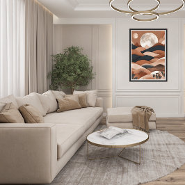 Boho Ligcape Måne Terracotta Poster