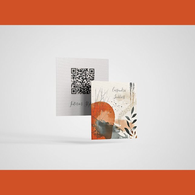 Boho liggande Abstrakt QR-Telefonkort (Skapare uppladdad)