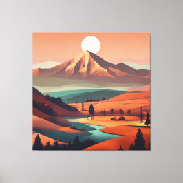 Boho liggande - Stretched Kanvastryck (fyra)