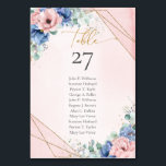 Boho light blue  blommor eucalyptus guld bordsnummer<br><div class="desc">Boho ljusblå blommor, parade med elegant eukalyptus och en lyxiös guld ram skapar en sofistikerad och förtjusande ambians när de används i bordsnummer i bröllop. Den subtila blandningen av mjuka nyanser och botaniskt inslag tillför en liten charm till vilken bröllop-dekoration som helst, och anger en romantisk ton för firande. Dessa...</div>