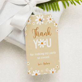 Boho Light Daisy 1:a födelsedag Tack Gift Märkre Presentetikett