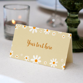 Boho Light Daisy Födelsedagsfest Place Card Placeringskort