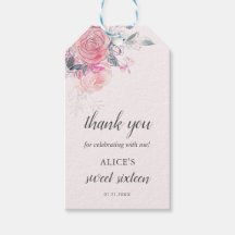 Boho Light Soft Rosa Flowers Sweet 16