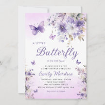 Boho Lila A Little Butterfly Girl Baby Shower