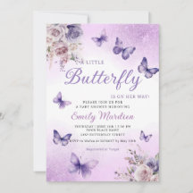 Boho Lila A Little Butterfly Girl Baby Shower
