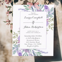 Boho lila akvarellblommig BUDGET-bröllop