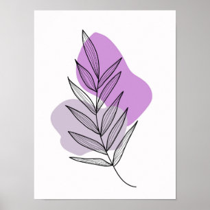 Boho lila blomma poster