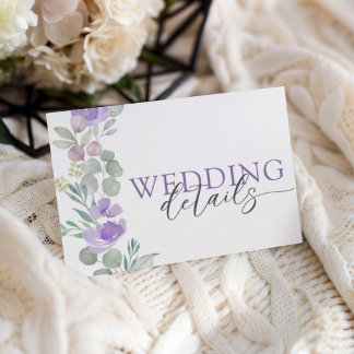 Boho lila blommande vattenfärg bröllop RSVP OSA Kort