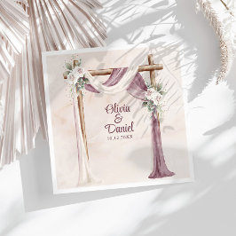 Boho Lila Blommig Baldakin Bröllop Pappersservett