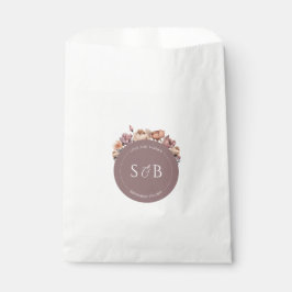 Boho Lila Blommigt Favor Bags med Monogram