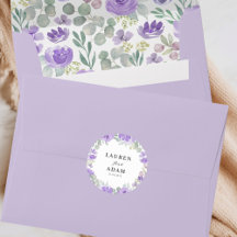 Boho Lila Blommigt Par Namn Bröllop