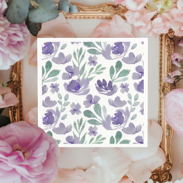 Boho Lila Blommönster Bröllop Pappersservett