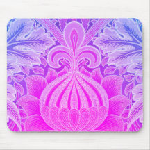 Boho Lila Blue Flower William Morris Mousepad