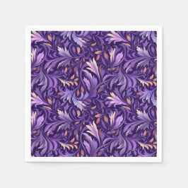 Boho lila foliage pappersservett