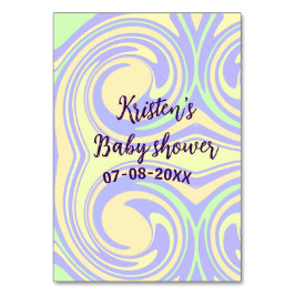 Boho lila grönt babydusch marmor, modern, modern bordsnummer