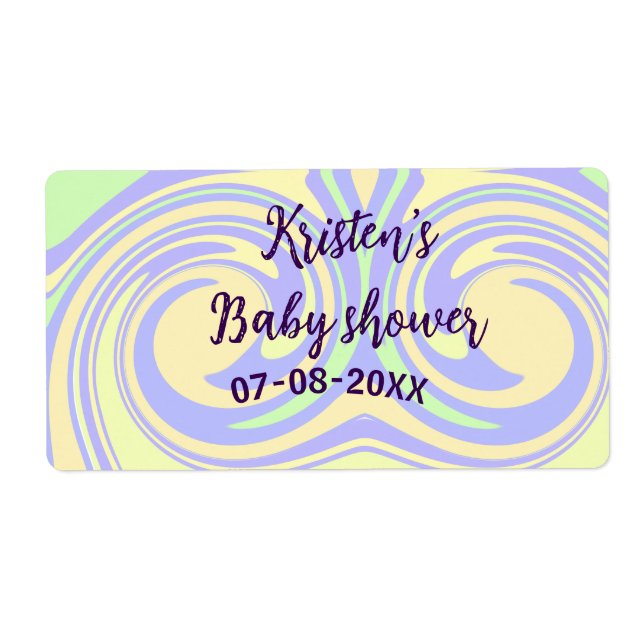 Boho lila grönt babydusch marmor, modern, modern fraktsedel (Framsidan)