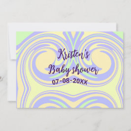 Boho lila grönt babydusch marmor, modern, modern inbjudningar