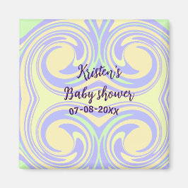 Boho lila grönt babydusch marmor, modern, modern magnet