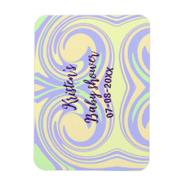 Boho lila grönt babydusch marmor, modern, modern magnet