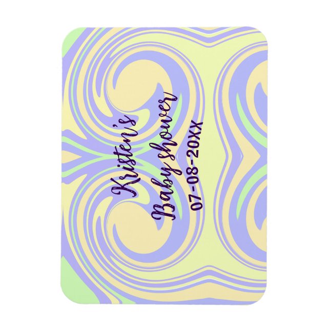 Boho lila grönt babydusch marmor, modern, modern magnet (Vertikal)