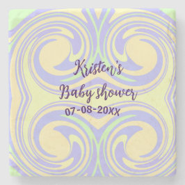 Boho lila grönt babydusch marmor, modern, modern stenunderlägg