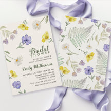 Boho lila & gul vildblomma bröllopsdusch
