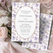 Boho lila & guld blommönster bröllop