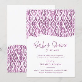 Boho Lila Ikat Baby Shower by Mail Inbjudningar