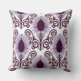 Boho Lila Jewel Tone Peacock Feather Kudde