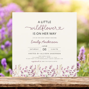 Boho Lila Lilac A Little WildblomBaby Shower Inbjudningar