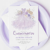 Boho Lila Lilac Quinceañera Princess Dress