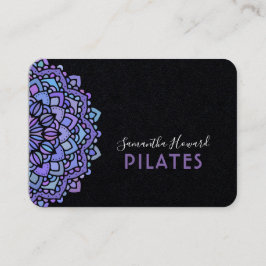 Boho Lila Mandala Pilates Black Visitkort