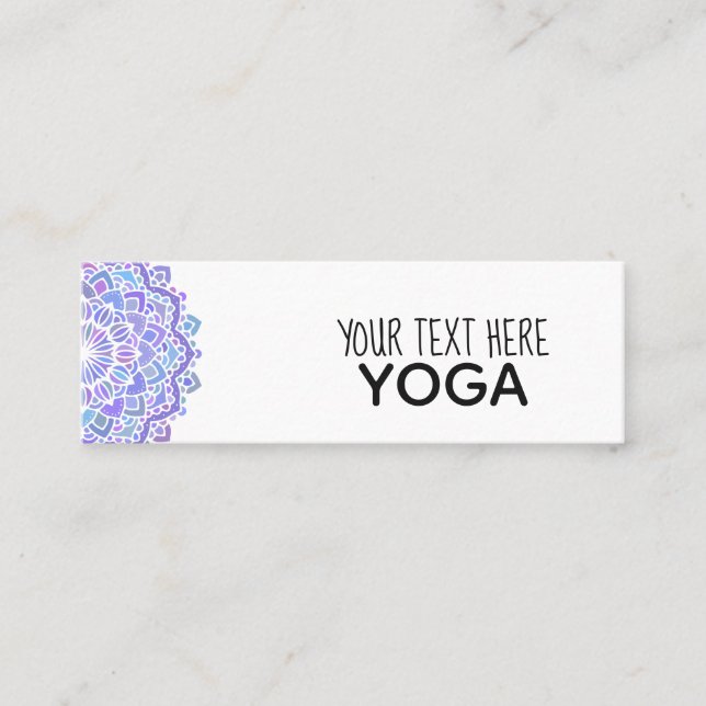 Boho Lila Mandala Yoga Mini Visitkort (Framsida)