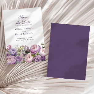 Boho Lila och Purpurfärgade Peonier Spara datum-ko Datumet