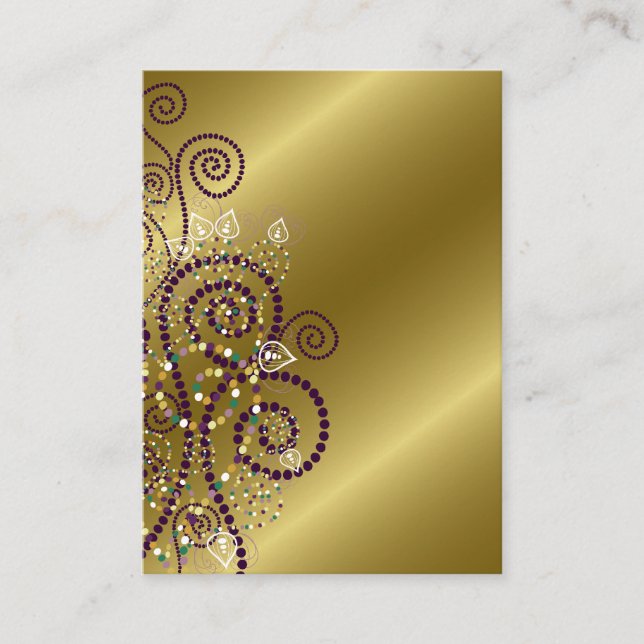 Boho Lila Spiral Chic Golden Bröllop Place Card Placeringskort (Framsida)