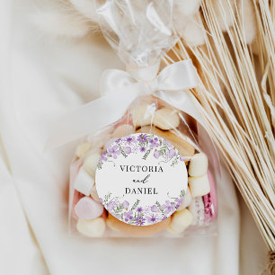 Boho Lila Wedding Favors Runt Klistermärke