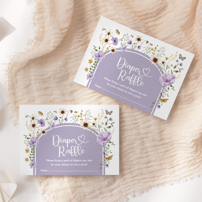 Boho Lila Wildblomkalkylblad Raffle Flicka Tilläggskort (Skapare uppladdad)