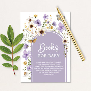 Boho Lila Wildblomme Meadow Bokar för Baby Tilläggskort