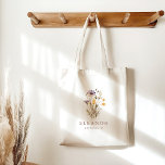 Boho Lila Wildblommor Bridesmaid Namn Anpassningsb Tygkasse<br><div class="desc">Simple Light Lila Wildblommor Blommigt Boho Möhippa Anpassningsbar Brudens sida Favor</div>