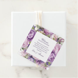 Boho Lilac Blommigt Bröllop Gåvor Etiketter