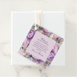 Boho Lilac Blommigt Bröllop Gåvor Etiketter