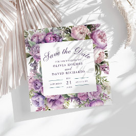 Boho Lilac Blommigt Bröllop spara datum Spara Datumet