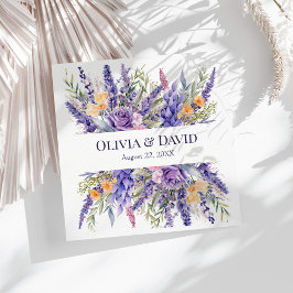 Boho Lilac Watercolor Wildblomma Bröllop Napkins Pappersservett