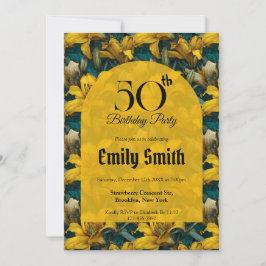 Boho Lilies Accent Flicka Födelsedagsfirande Inbjudningar