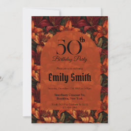 Boho Lilies Luxury Milestone Birthday Inbjudningar