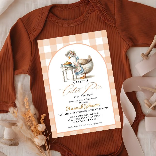 Boho lilla söta paj Thanksgiving Baby Shower Inbjudningar (Skapare uppladdad)